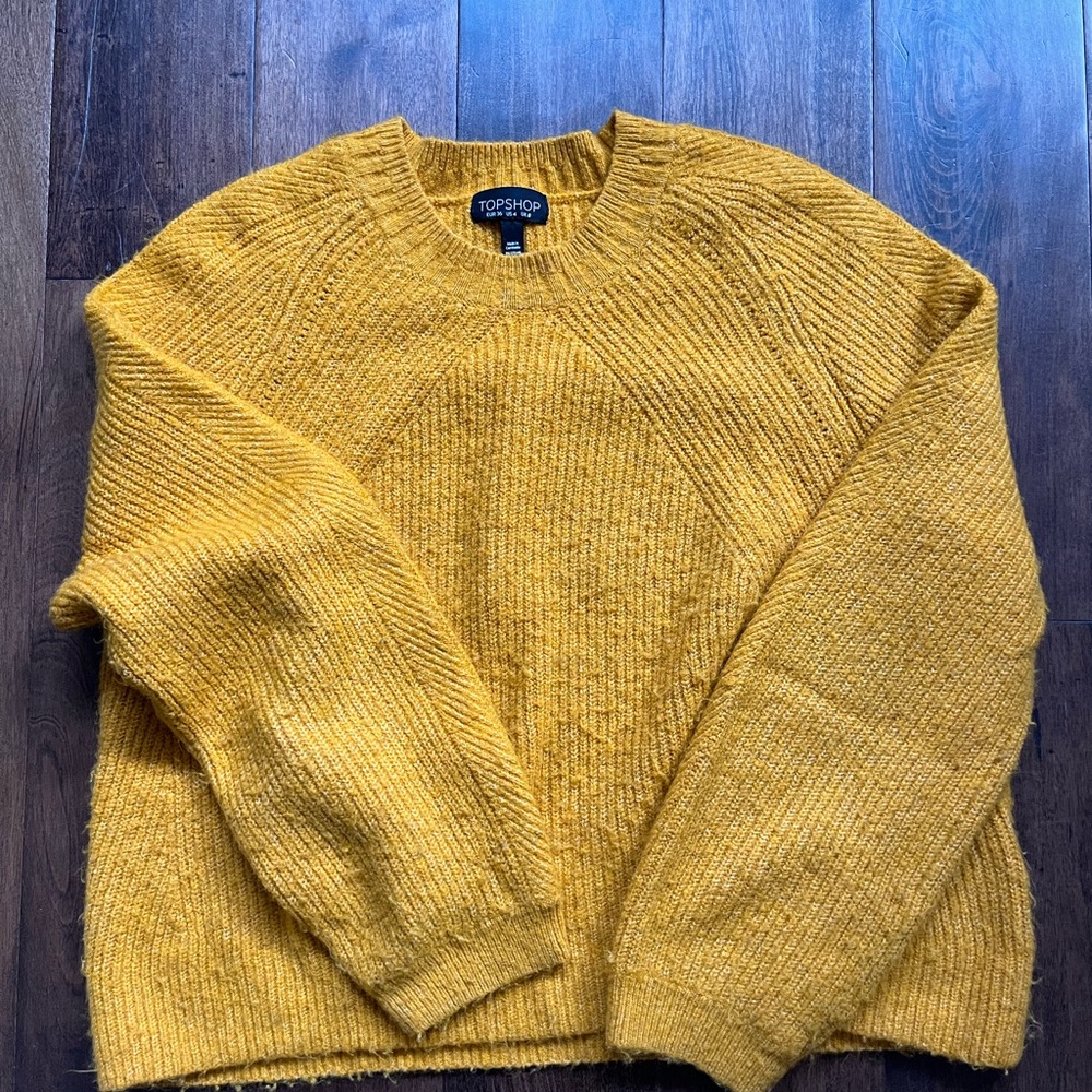 Topshop Yellow Crewneck Sweater
